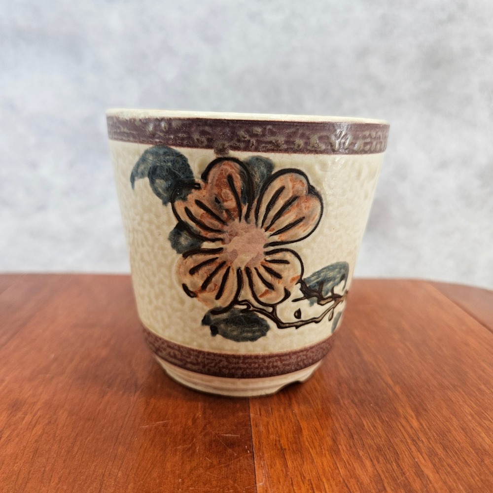 Vintage Made in Japan‎ Ceramic Floral Planter Succulent Cactus Pot Decor